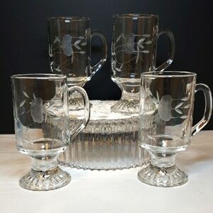 Princess House Heritage Irish Coffee Mugs Set of 4